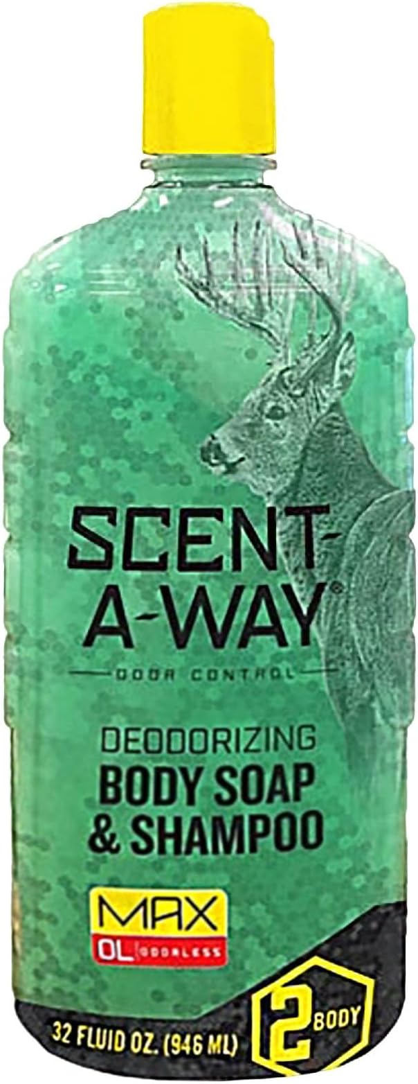 Scent-A-Way MAX 32oz Liquid Body Soap & Shampoo, Green, 32 oz