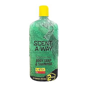 Hunters Specialties Scent-A-Way MAX 32oz Liquid Body Soap & Shampoo, Green, 32 oz