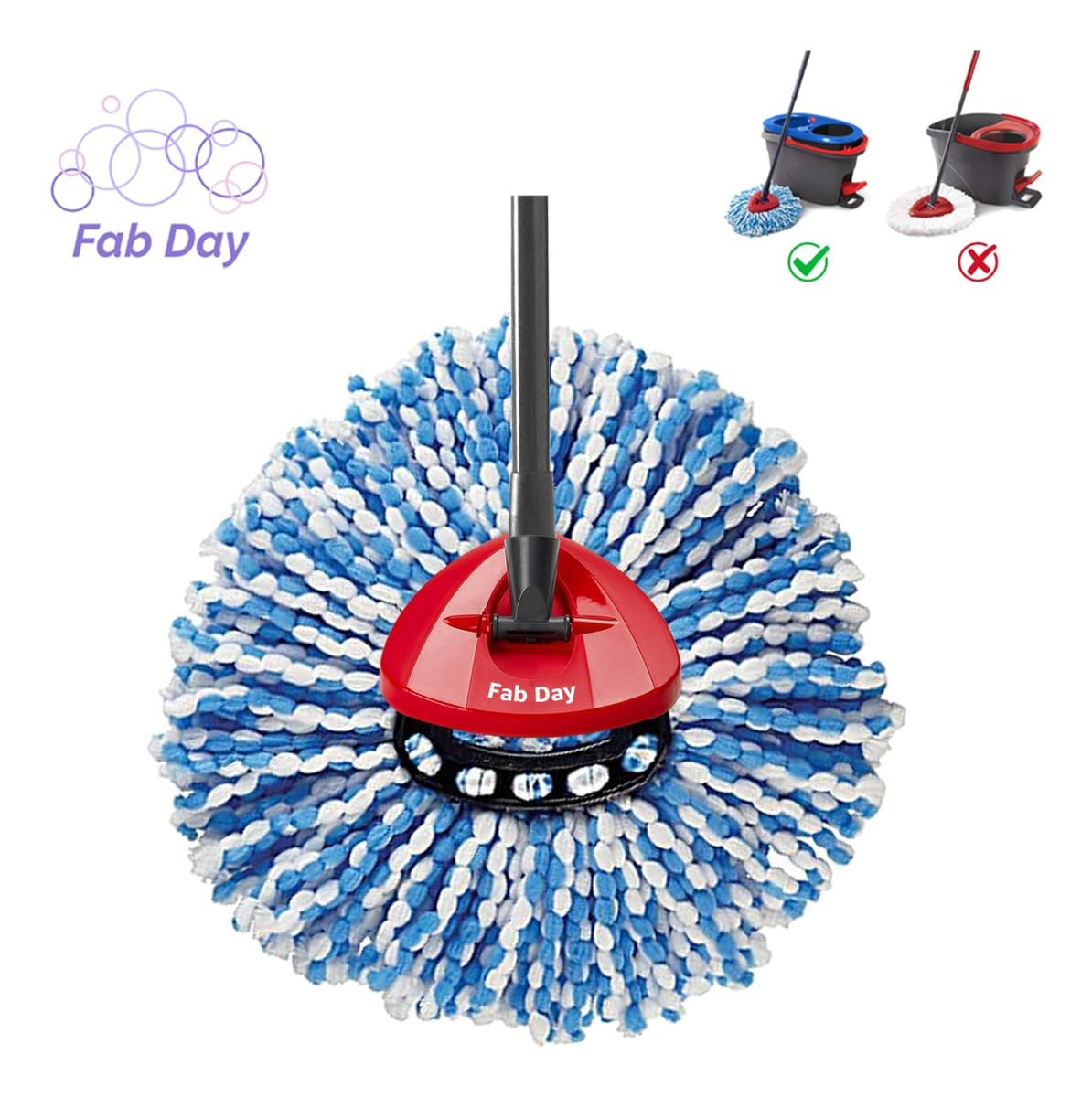 FabDay 4 Pack Mop Head For Oceda EasyWring RinseClean