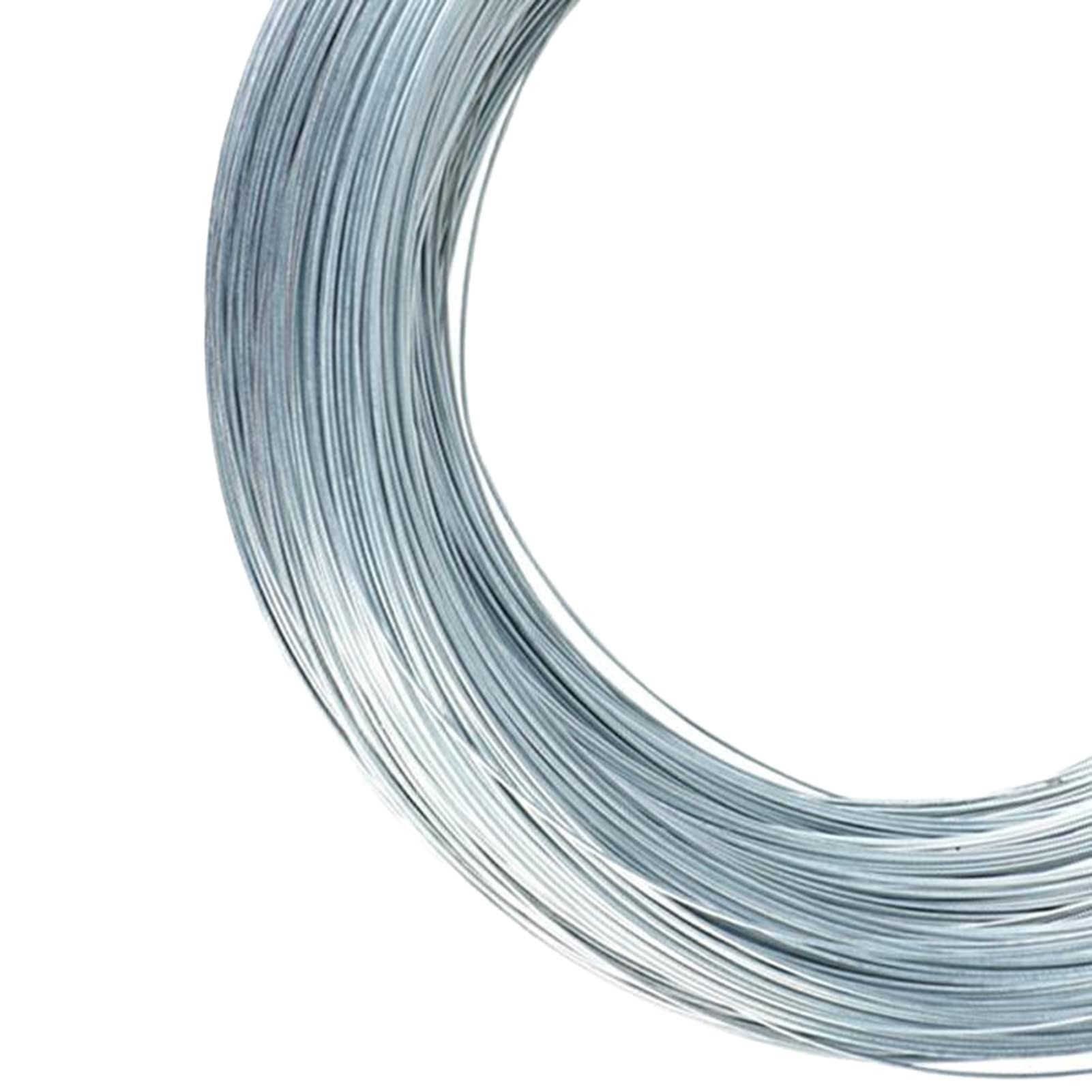 Cuerda de Alambre, Indicadores y Longitudes múltiples galvanizados de la Cuerda Alambre Acero con Poco Carbono Plata(22 Gauge - 100m/328ft Long)