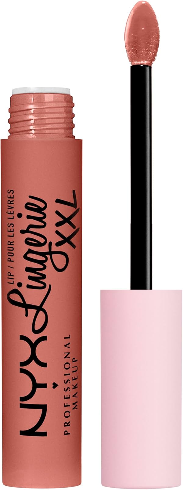 NYX PROFESSIONAL MAKEUP Lip Lingerie XXL Lápiz Labial Líquido Mate - Turn-On (Nude Durazno) Líquido 0.13 Fl Oz (Paquete de 1)