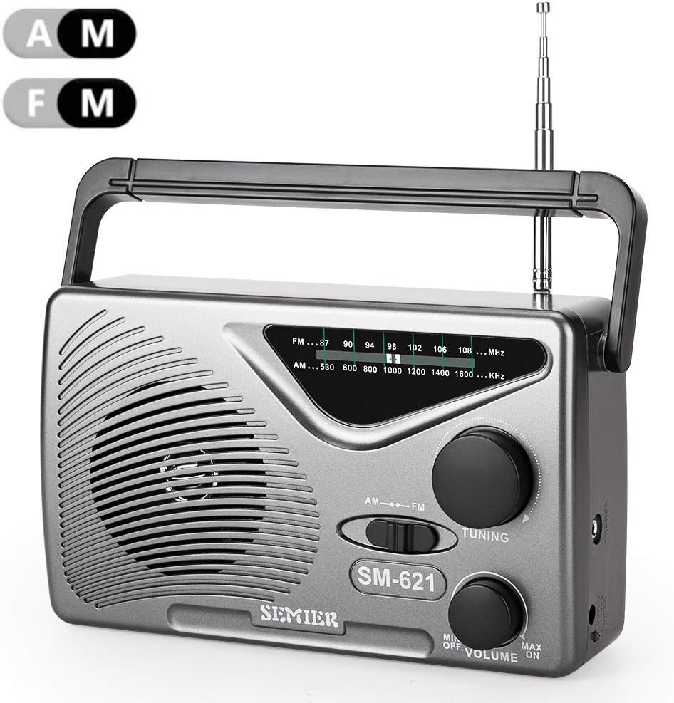 AM/FM Portable Radio - Best Reception and Longest Lasting, Compact Transistor Radios AC Operated or Operated by Dry Battery (D Cell Batteries x 2pcs, Battery not Included)