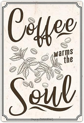 Letrero de lata de café  Divertidos letreros de metal para decoración del hogar, cocina, cafetería, bar, granja, oficina, 8 x 12 pulgadas,