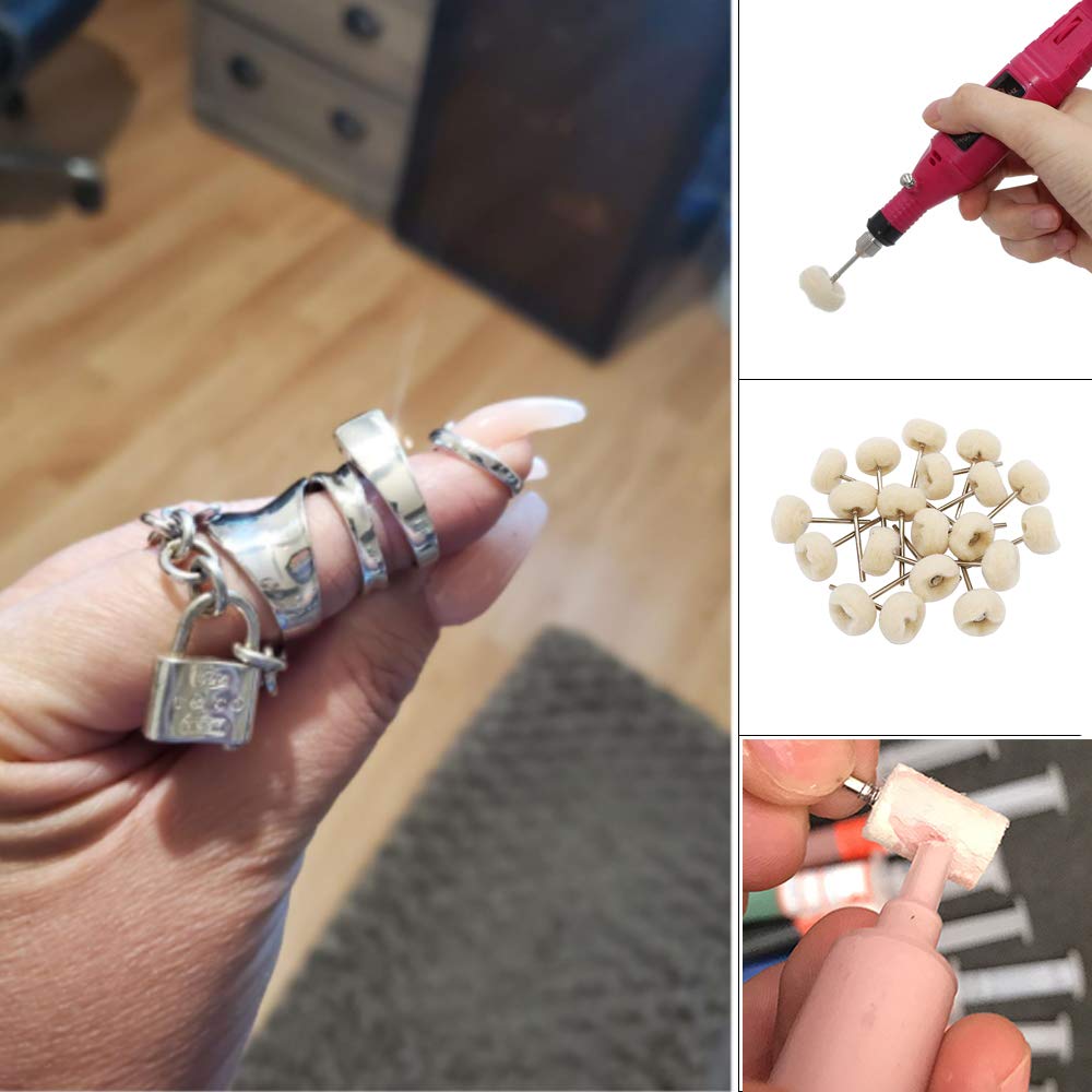 100 pcs 1/8inch Cashmere Polishing Buffing Wheel for Dremel - Buffing Wheel or Silver Polish Wheel - Watch & Jewelry Polishing Kit