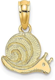 Colar de ouro amarelo 14 k texturizado com mini pingente de caracol com pingente de inseto aracnídea animal joias finas para mulheres presentes para ela, Ouro amarelo