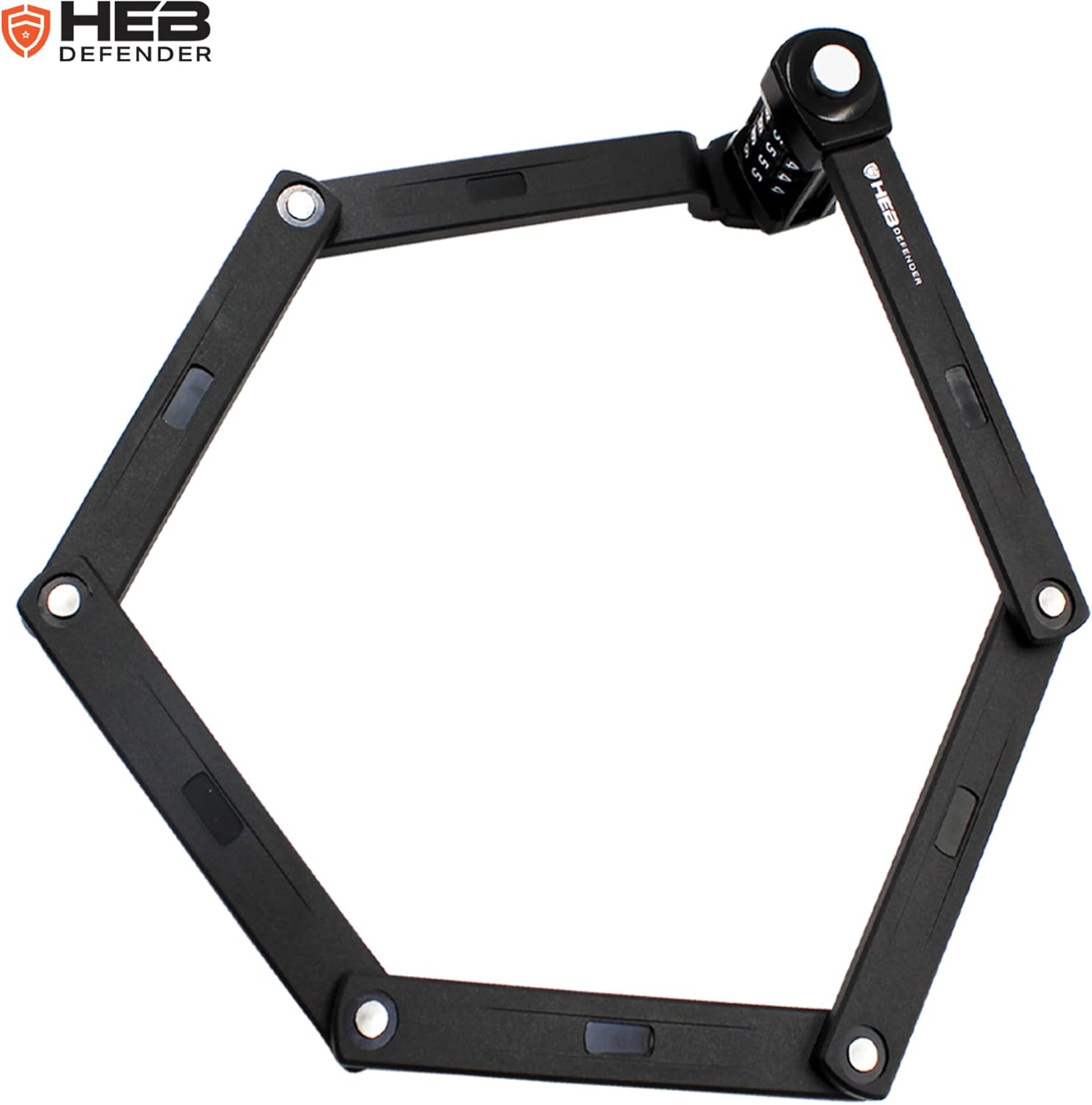 HEB Defender Folding Bike Lock - Heavy Duty Bike Lock - Anti-Theft-Foldable Bike Lock, Combination Bike Lock for Ebikes, MTB, Scooters, & Bicycles (33.5 inch Compact Combination Lock, 1, Count)