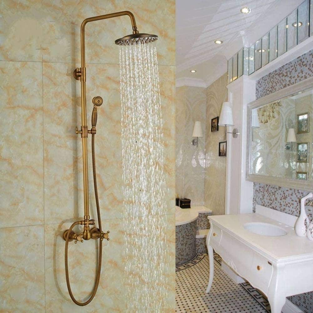 Ensemble de douche en laiton antique 8 pouces avec robinet vintage et douchette haut de gamme