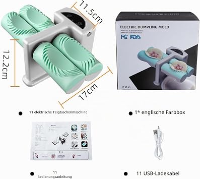 MENAYODA Automatic Dumpling Machine Electric Dumpling Machine Shaper Dumpling Maker Ravioli Maker Dumpling Mould Kitchen Accessories Quick Dumpling Artifact (Double Head with Brush)