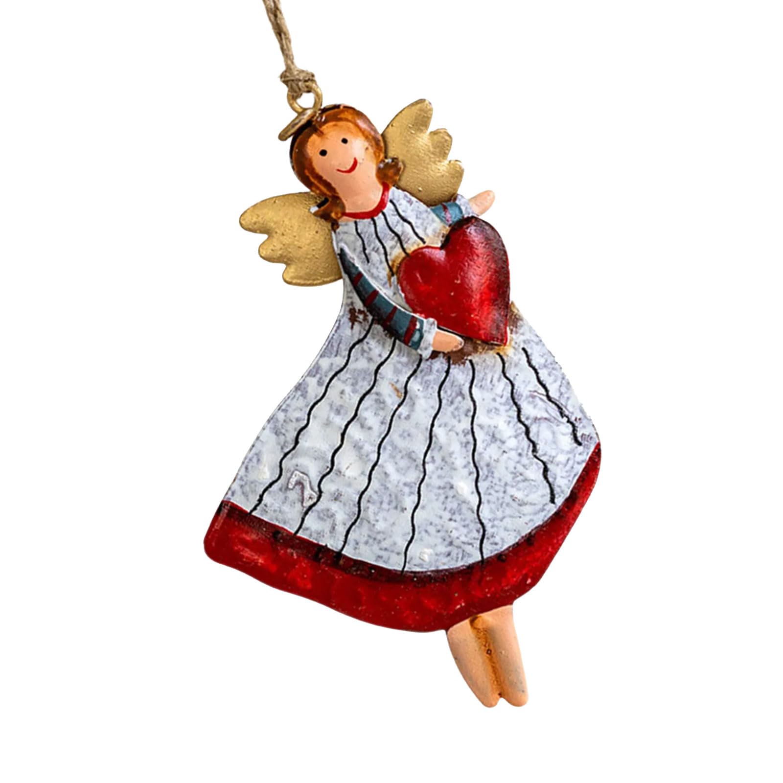 Antique Styles Metal Angelic Hanging Decoration Festival Craft Holiday Hanging Decors Christmas Season Antique Styles Christmas Angelic Ornament