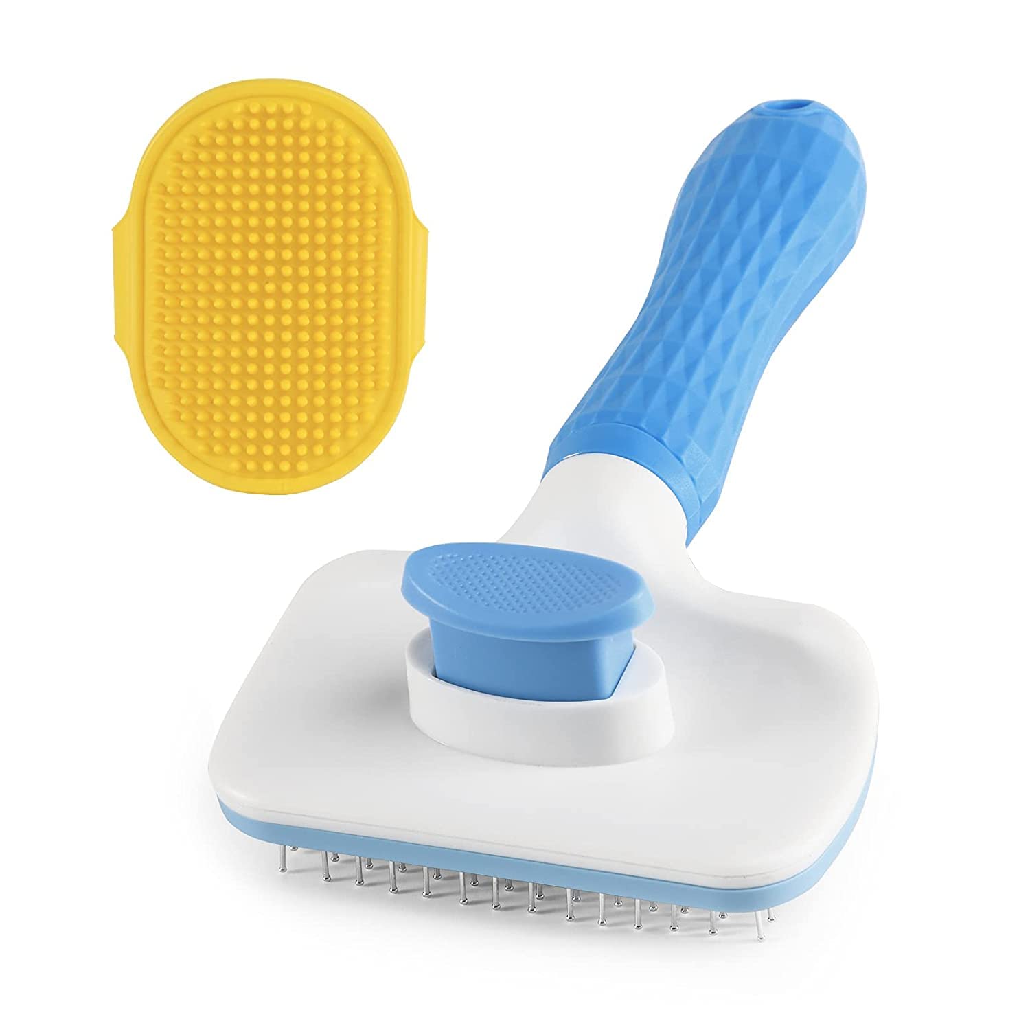 Woofy Combo Of 2 Pet Deshedding Brush with Rubber Bath Brush - Effectively Reduces Shedding by Up to 90% Gently Removes Loose Undercoat, Mats Professional for Pets with Short and Long Thick Hair (B0C1ZLY78V) Amazon Price History, Amazon Price Tracker