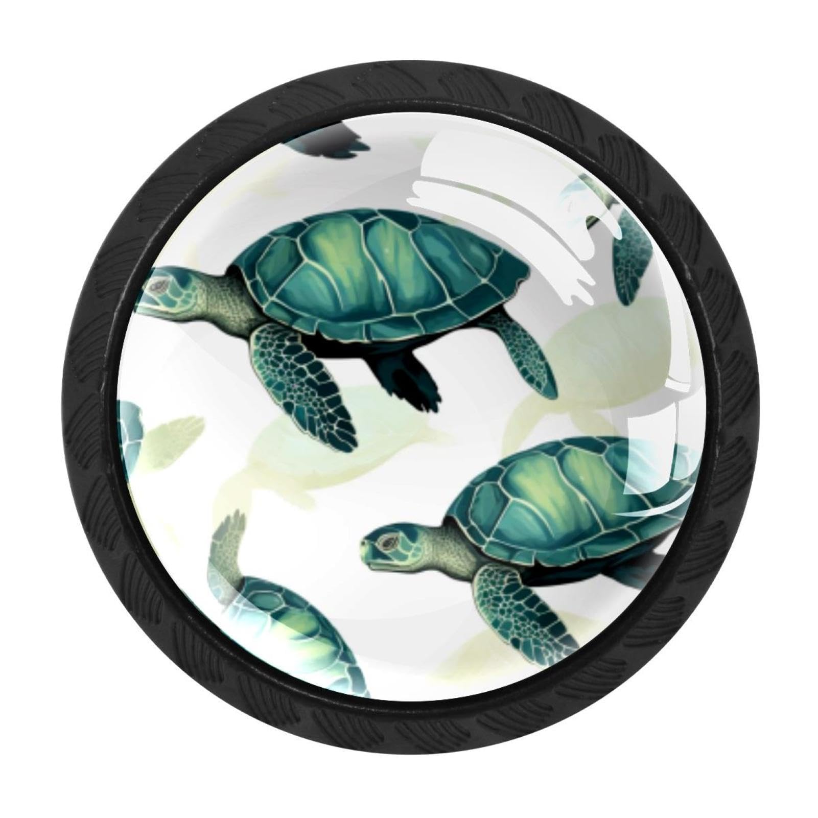 Chenzzzz Multicolored 03 4 Pack Black Sea Turtle Cabinet Pulls Kitchen Cabinet Handles Ideal For Cabinet,Drawer,Cupboard And Wardrobe