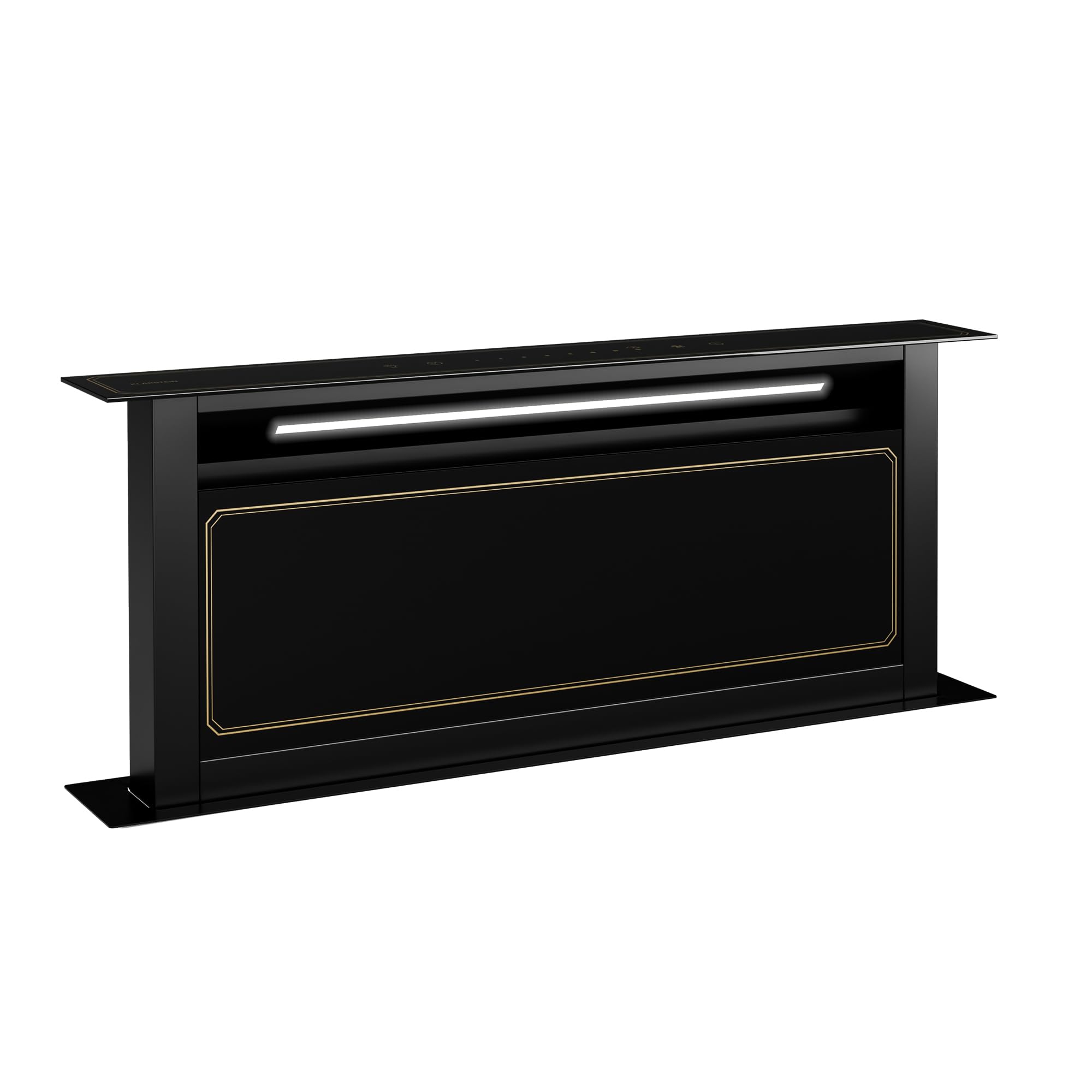 Klarstein Victoria Downdraft Dunstabzugshaube A++ 720 m³/h 52 dB Touchscreen LED Schwarz