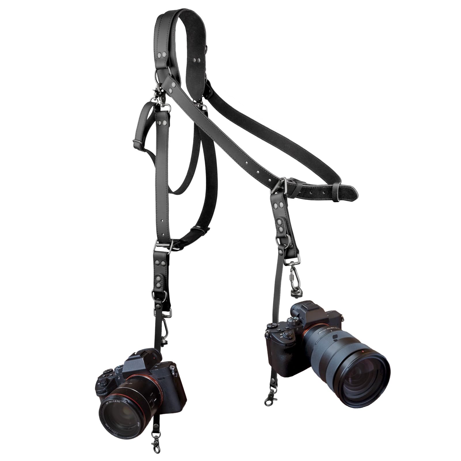 Tracolla Macchina Fotografica per 1 o 2 fotocamere | Imbracatura A Doppia Fotocamera Per Fotografi, Sistema Di Trasporto Per Dslr/Slr, Tracolla Per Fotocamera Singola O Doppia