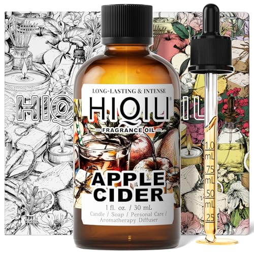Image of HIQILI Apple Cider Fragrance Oil for Diffuser, Candle & Soap Making | for Home, Car & Office Essential Oil Aromatherapy, Luxury Wine Scented - 1 Fl Oz / 30 ML