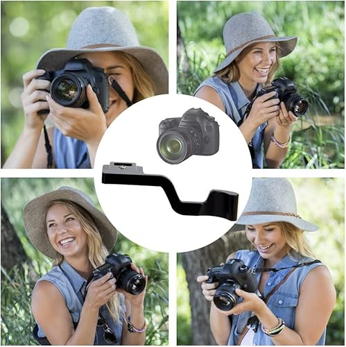 Miniatura 5 de Agarre de pulgar negro de aleación de aluminio, mini mango de metal negro para el pulgar hacia arriba, mango de placa de cámara, para cámara XT20-20