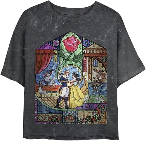Disney Princess Glass Beauty - Camiseta corta de manga corta para mujer