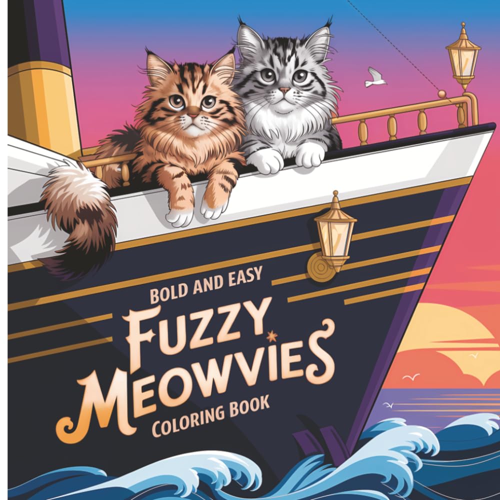 Bold and Easy Fuzzy Meowvies Coloring Book