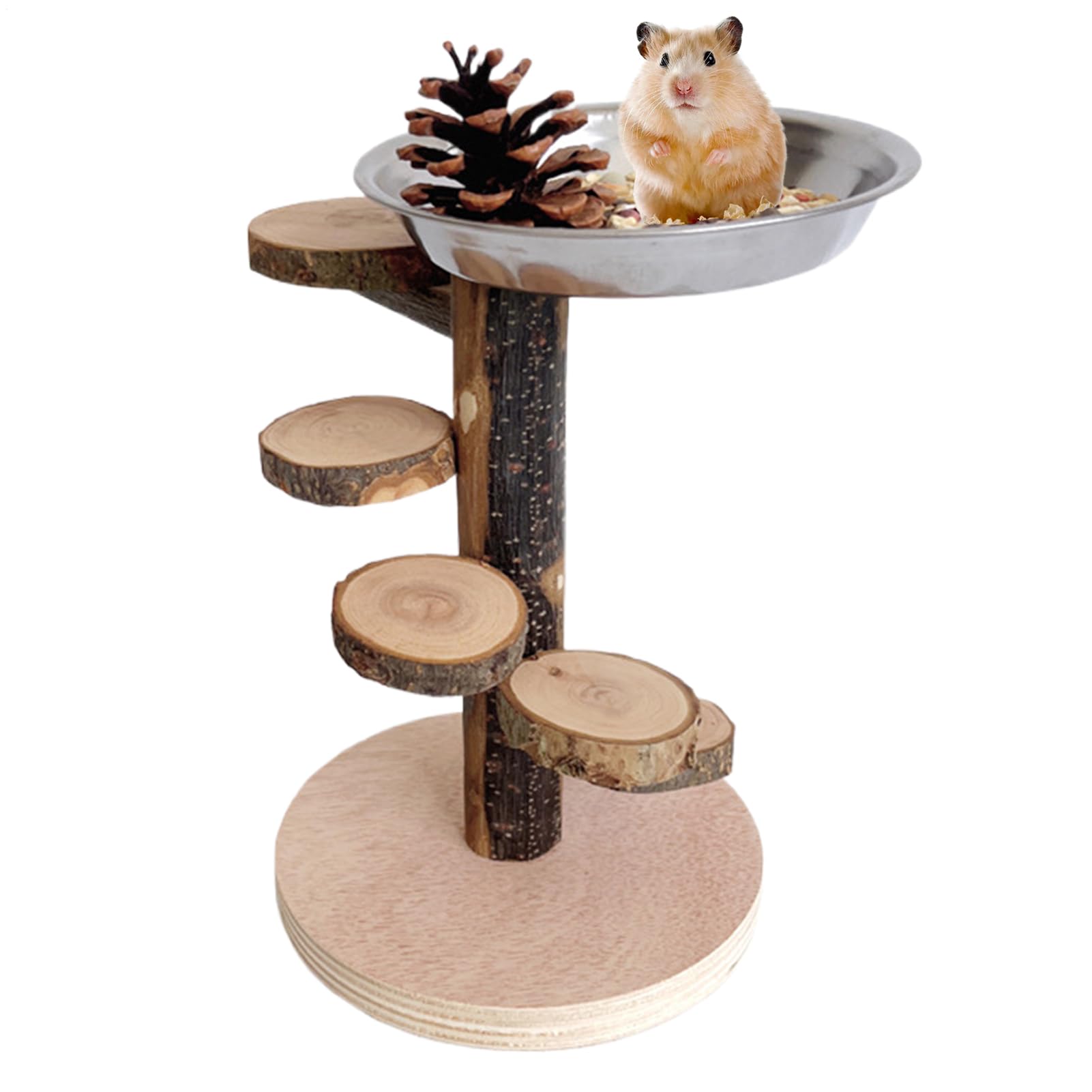 Hamster Ramp, Wood Hamster Cage Ladder, Playground Climbing Toy Natural Wooden Design, Sturdy Exercise Structure, Ideal for Chinchillas, Squirrels, Gerbils, and Small Animal Habitats