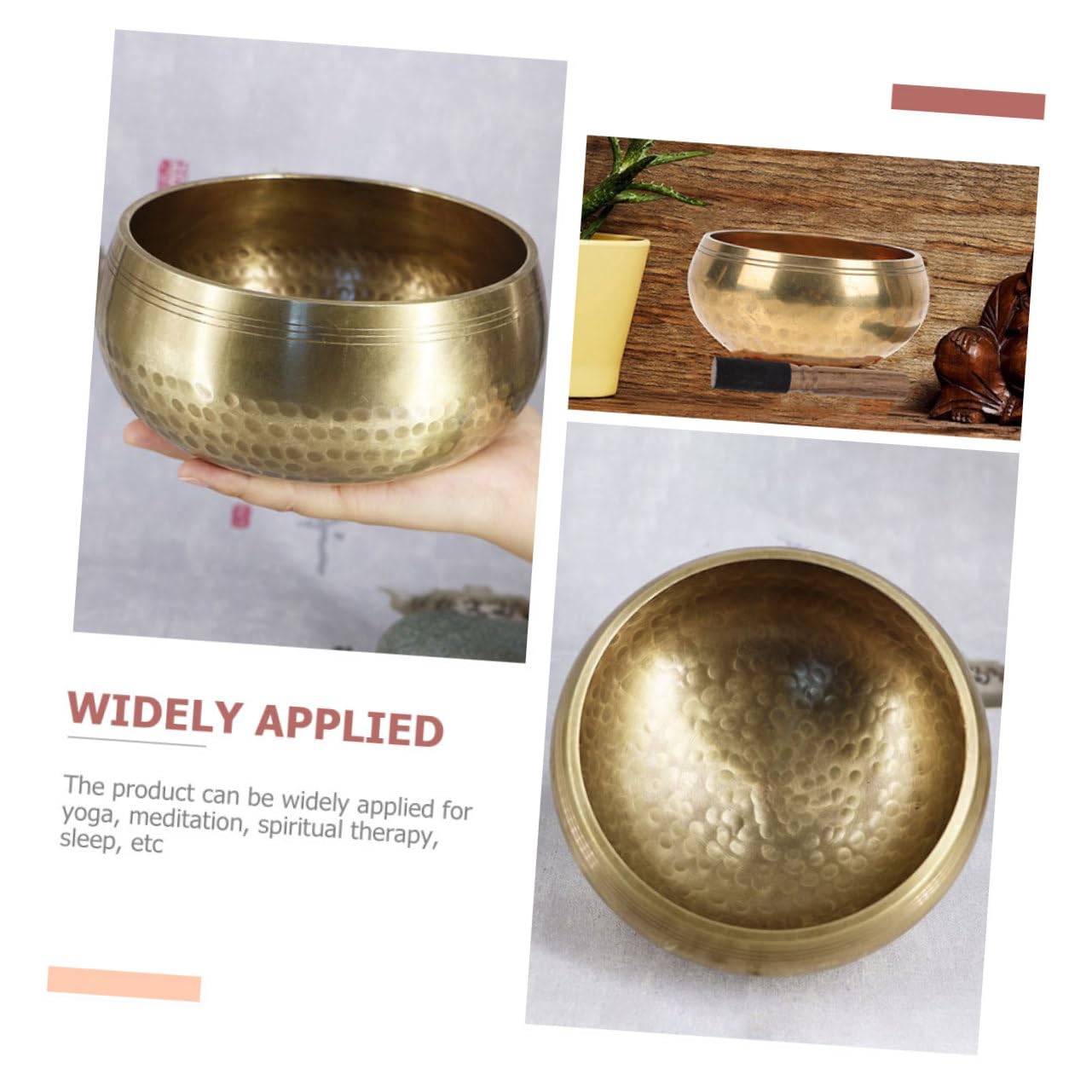 VANZACK 1 Set Creative Singing Bowl for Meditation Relaxation Decorative Bowl with Rod Versatile Therapy Tool for Relief Home and Music Instrument