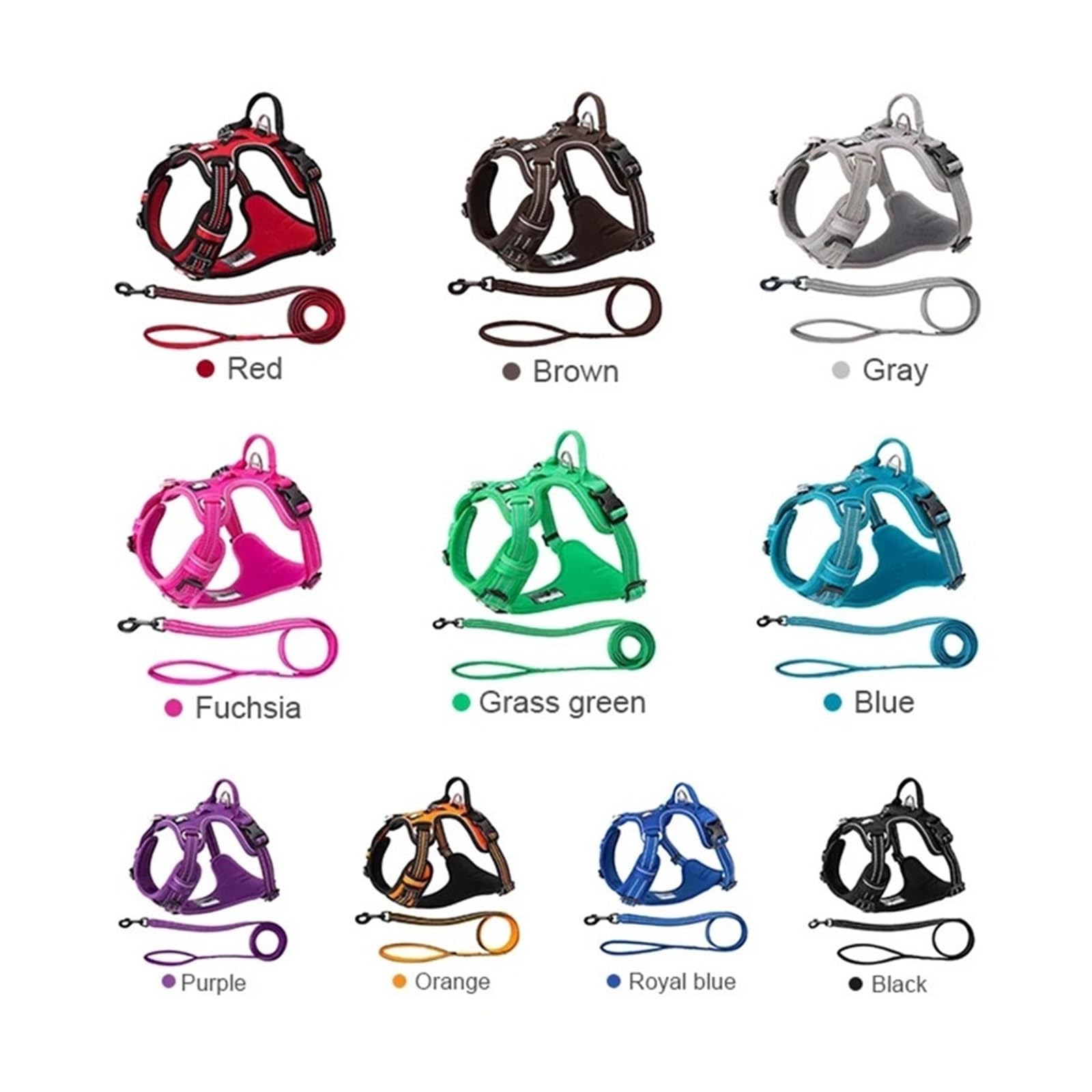 Genérico Arnés y Correa for Mascotas, 110/200 cm, Reflectante, Ajustable, antitirones(Gray,XS-LeashLength110CM)