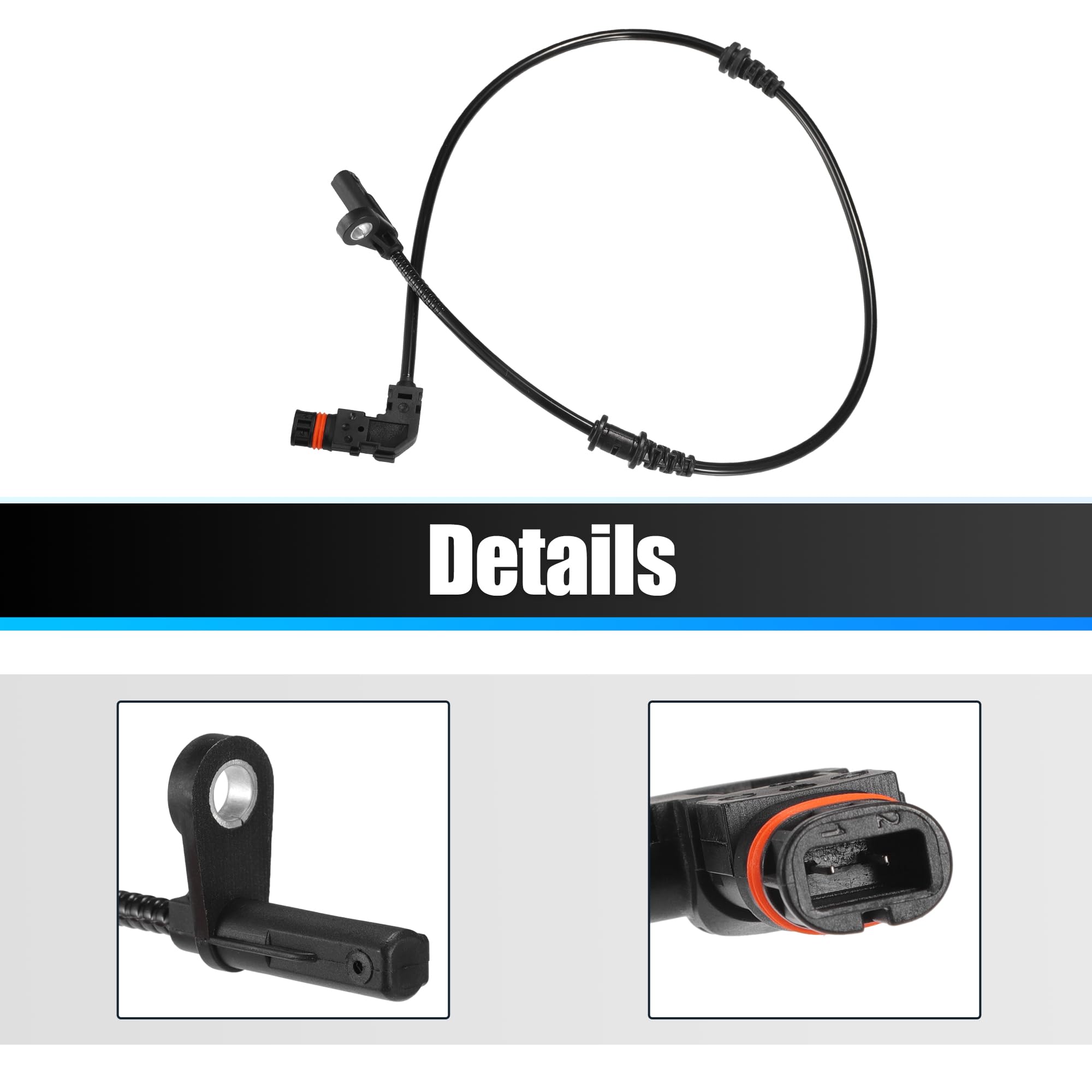 QUARKZMAN Capteur De Vitesse De Roue ABS Pour Mercedes C250 20-25 1pc | Pour Mercedes-Benz C300 12-14, C350 12-15, Avant Gauche/Droite, Noir, ABS, 72cm, Diamètre 7mm, 2 Broches, OE A2049057900