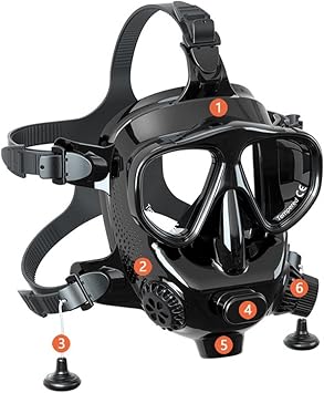 Diving Mask Snorkeling Full Face Snorkel Masks Underwater Swimming Mask Professional Diving Equipment - Dive Portable Lungs