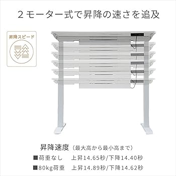Amazon.co.jp: [山善] 電動昇降デスク 昇降式 幅120×奥行70×高さ