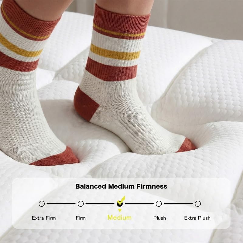 Full Size Mattress, 10 Inch Hybrid Memory Foam Full Mattress in a Box, Motion Isolation & Pressure Relief, Medium, 100 Nights Trial, CertiPUR-US