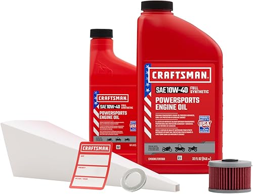CRAFTSMAN Kit de cambio de aceite compatible con Honda CRF250F 2019-2023 1.5 cuartos de galón 10W-40 completamente sintético - En el kit 1.5 cuartos