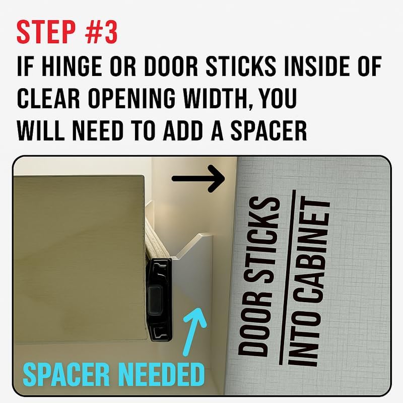 Drawer Slide Spacer Set (4-Pack) – Universal Fit for Face Frame & Frameless Cabinets – Plastic Shim for Side Mount Drawer Slides – Durable & Easy to Install (4-Pack, 1" Inch)