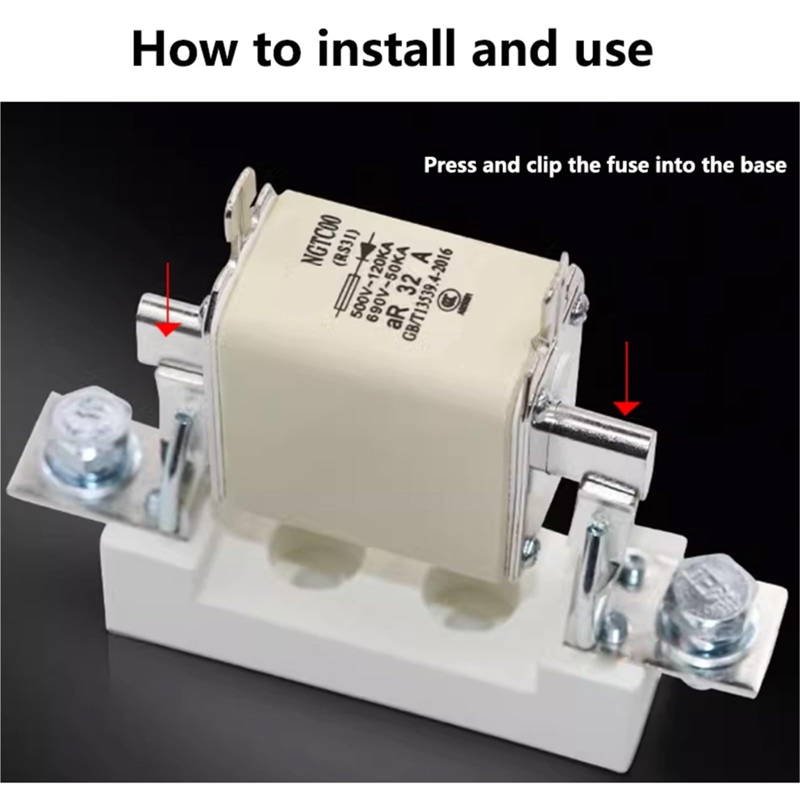 1 x bezpiecznik NGTC00 AC500 V/AC690 V 200 A 160 A 125 A 100 A 80 A 63 A 50 A 40 A 20 A 16 A 10 A plug-in nóż typ instalacji (80 A, z podstawą)