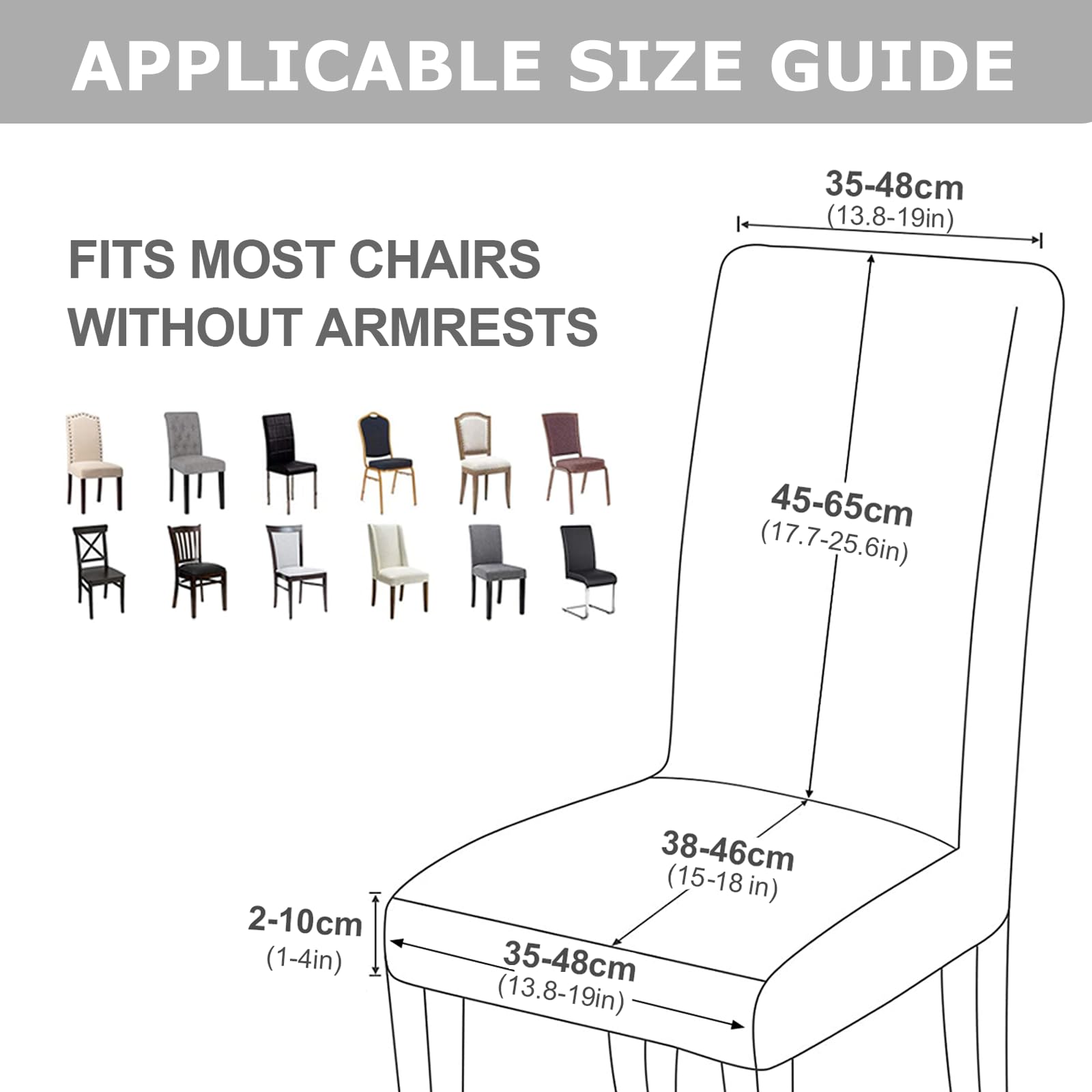 Alishomtll Ensemble de housses de chaise de salle à manger de 6 pièces Housses de chaise extensibles en velours pour chaises de salle à manger Housses de chaise amovibles élastiques Protège-chaises