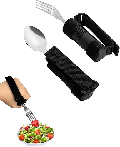 Miniatura 1 de HoEase Utensilios adaptables flexibles para ancianos, personas con discapacidad, Parkinson, artritis, temblores de manos, agarre débil y