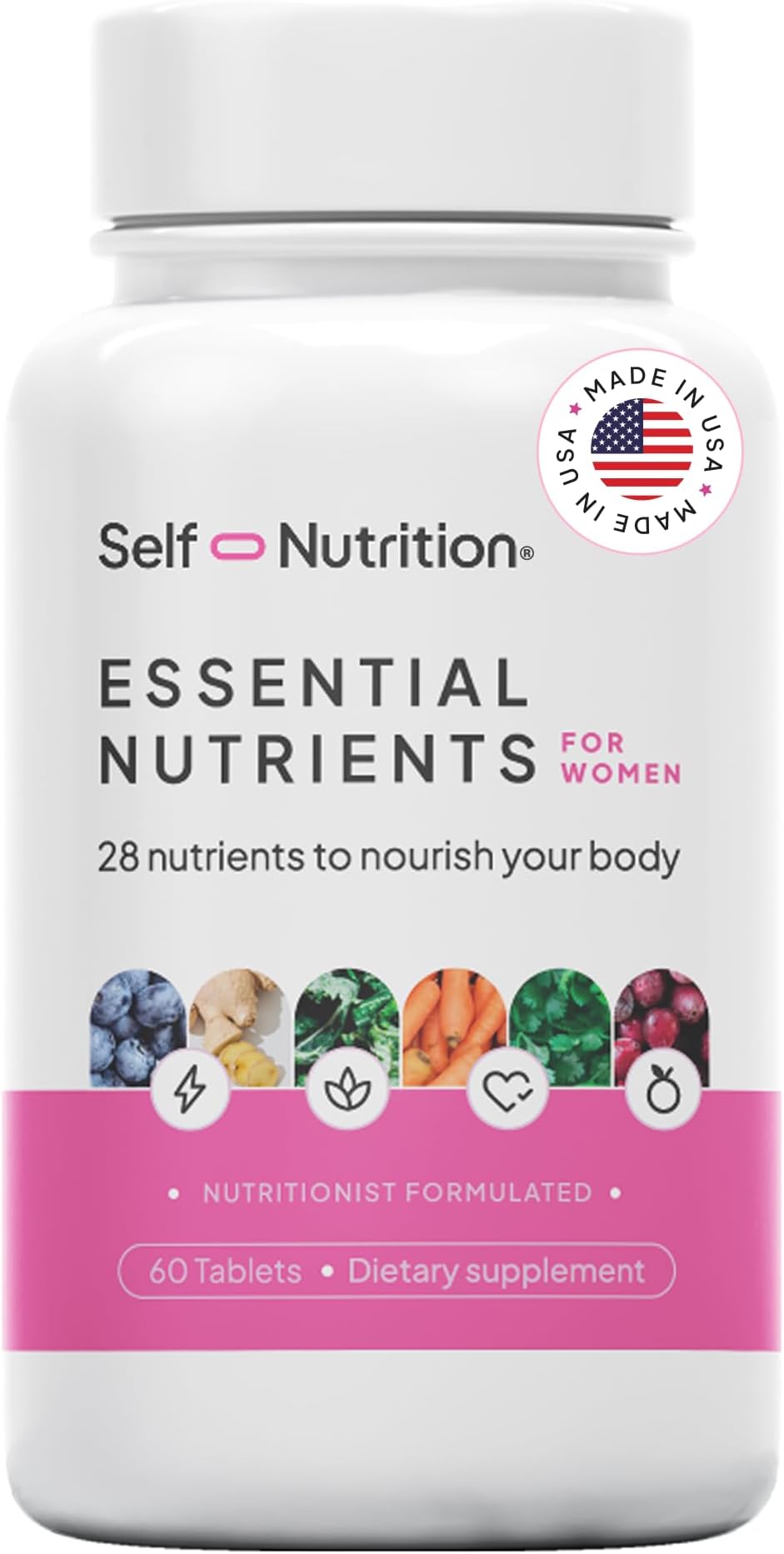 SELF NUTRITION Vegan Multivitamins for Women - Once Daily - 28 Nutrients - Bo...