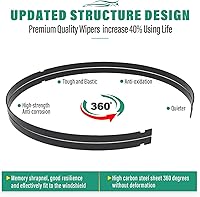 Vista 6 de Juego de hojas de repuesto para limpiaparabrisas delantero y trasero de 24, 20, 11 pulgadas, calidad prémium, para todo tipo de clima, calidad