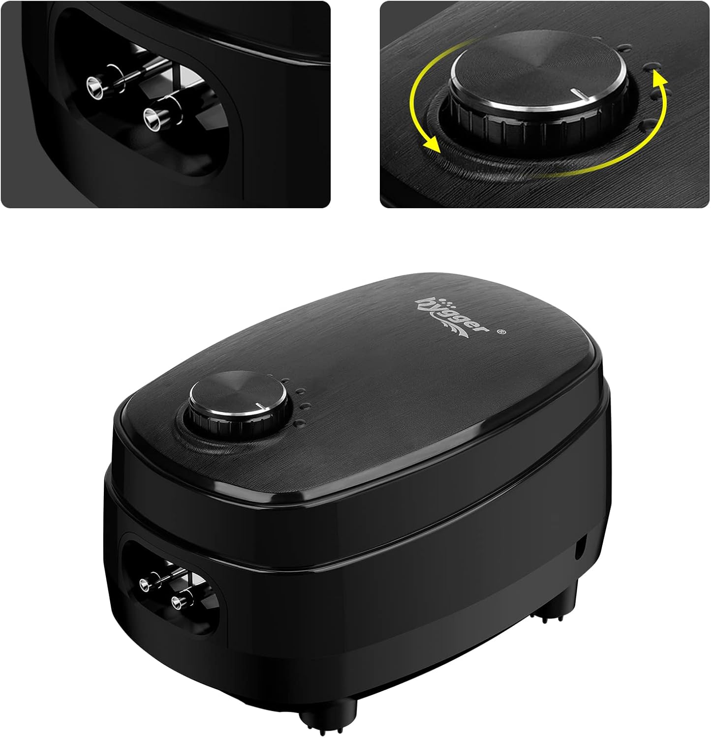 hygger Aquarium Air Pump Kit Powerful Airflow Adjustable Quiet Fish Tank Aerator