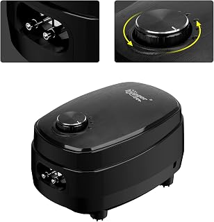 hygger Aquarium Air Pump Kit Powerful Airflow Adjustable Quiet Fish Tank Aerator Dual Outlet Oxygen Pump with Accessories Kit for Up to 300 Gallon Fish Tank, Aquarium, Hydroponics, Pond