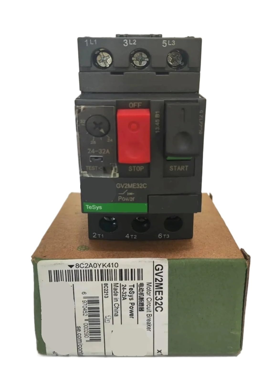 CLBSWYEJK GV2ME32C GV2ME32 Motor circuit breaker, GV2, 3P, 24-32 A, screw clamp terminals