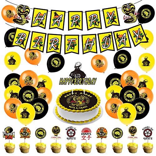 Decoración Cumpleaños Cobra Kai Cumpleaños Globos Cobra Kai Globos Decoracion Cobra Kai Decoración Fiestas Cumpleaños Cobra Kai Pancarta Cobra Kai Decoración Tarta Cumpleaños