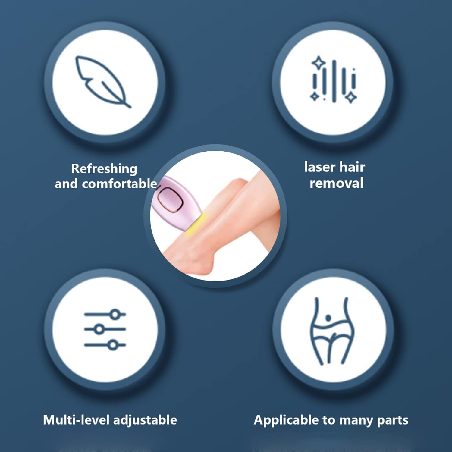 épilateur laser portable, Épilation au laser de 5 minutes, Épilateur laser pour femmes hommes, Convient à toutes les parties du corps (blanc)