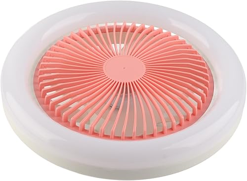 Ventilador de techo cerrado de 10 pulgadas con luz, ventilador pequeño de techo bajo E27 de 30 W, ventilador LED de luz blanca silenciosa para