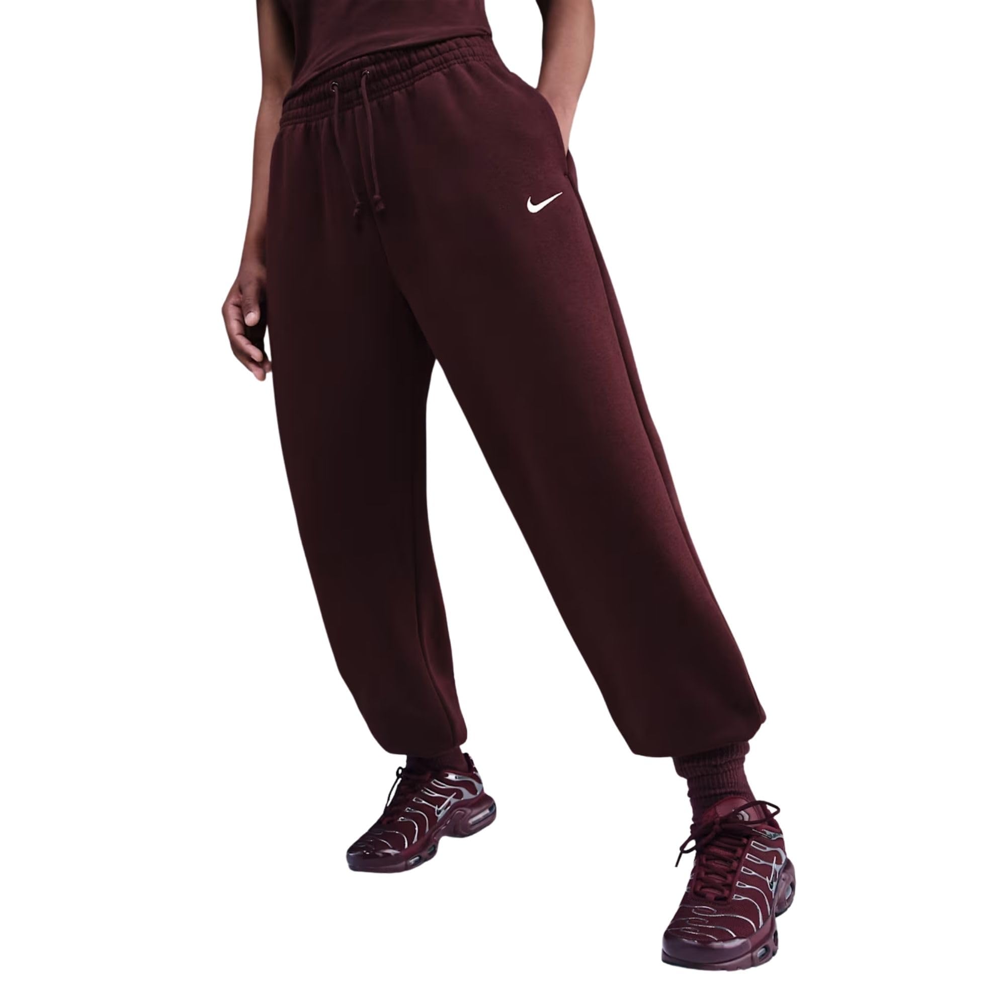 Nike Women's Red Phoenix Fleece Joggers in Size 14, Sports Direct