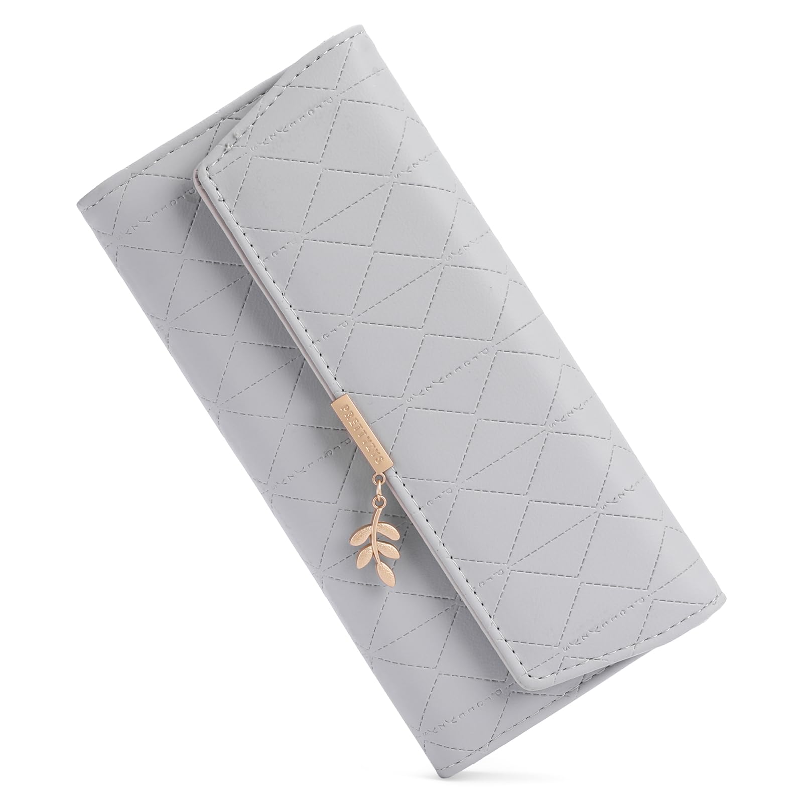 RNIEGA Womens Wallet Leather RFID Trifold Wallets Women Clutch Large Credit Card Holder wirh Zipper Coin Pocket