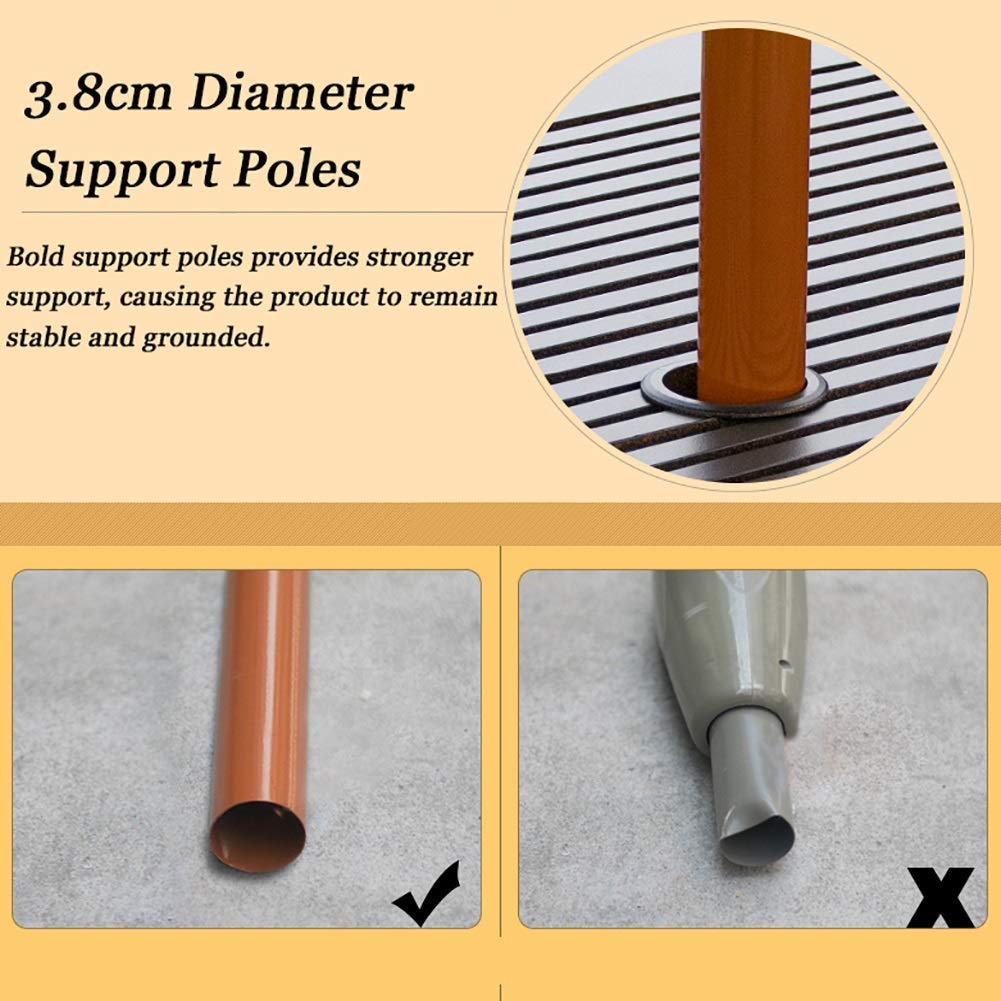 XJBTBA Ombrellone Ombrellone da 8,9 Piedi Ombrellone da Patio Piscina/Gazebo Ombrellone con Base in Cemento Stabile, Osso per Ombrello Rinforzato a Doppio Strato, Antivento (Colore : Khaki)