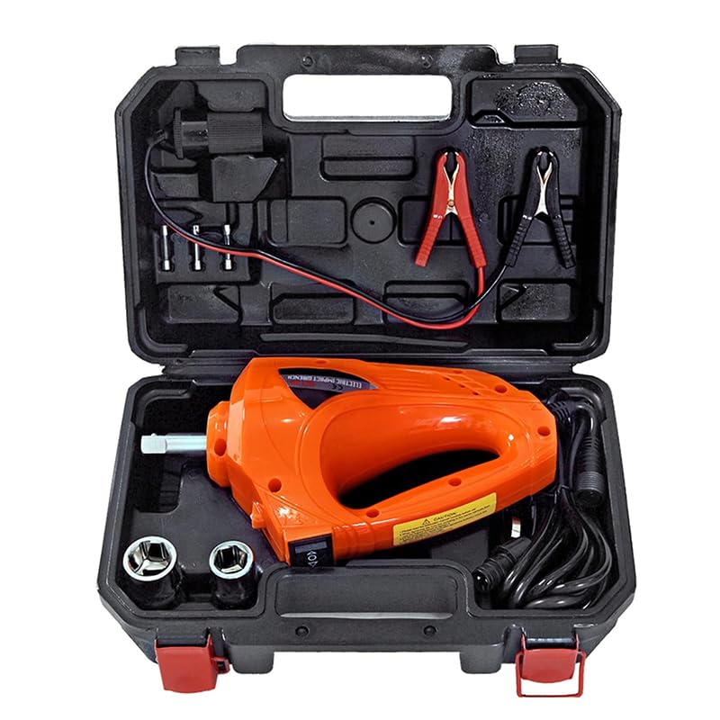 Clé à Choc 2 en 1 12V 80W, Boulonneuse à Choc Électrique 350N.m, Visseuse à Choc Vitesse à Vide 10500 Tr/min, Outil Multifonction avec Accessoires Complets