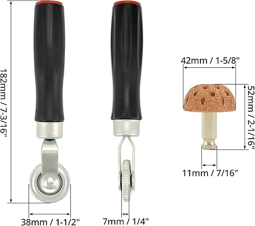 Miniatura 6 de QWORK Kit de herramientas de parche de neumáticos, juego de herramientas de reparación de neumáticos de 2 piezas con rodillo y rueda amortiguadora,