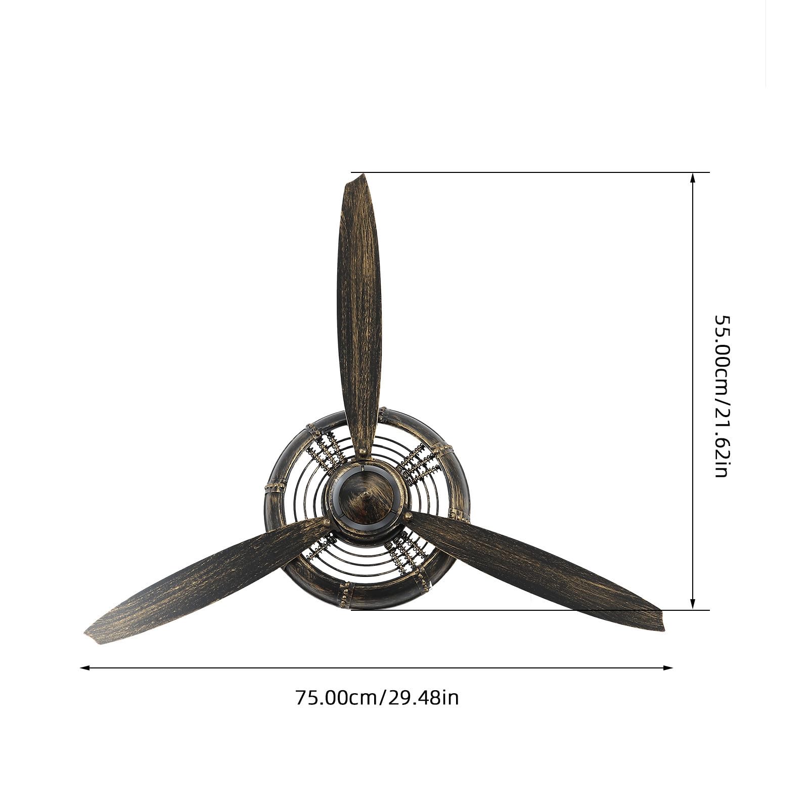 VINTORKY Retro Wanddeko aus Eisen im Vintage Stil mit Einzigartigem Propellerdekor Kreativer Wandbehang als Wandschmuck für Büro und Fotografie Requisite