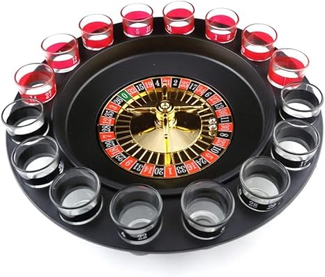Amazon Co Jp ドリンクゲーム バー パーティー 誕生日 飲み会 ゲーム ロシアンルーレット 軽量 罰ゲーム ターンテーブルゲーム 飲み会やパーティーを盛り上げます ショットグラスつき 黒 おもちゃ