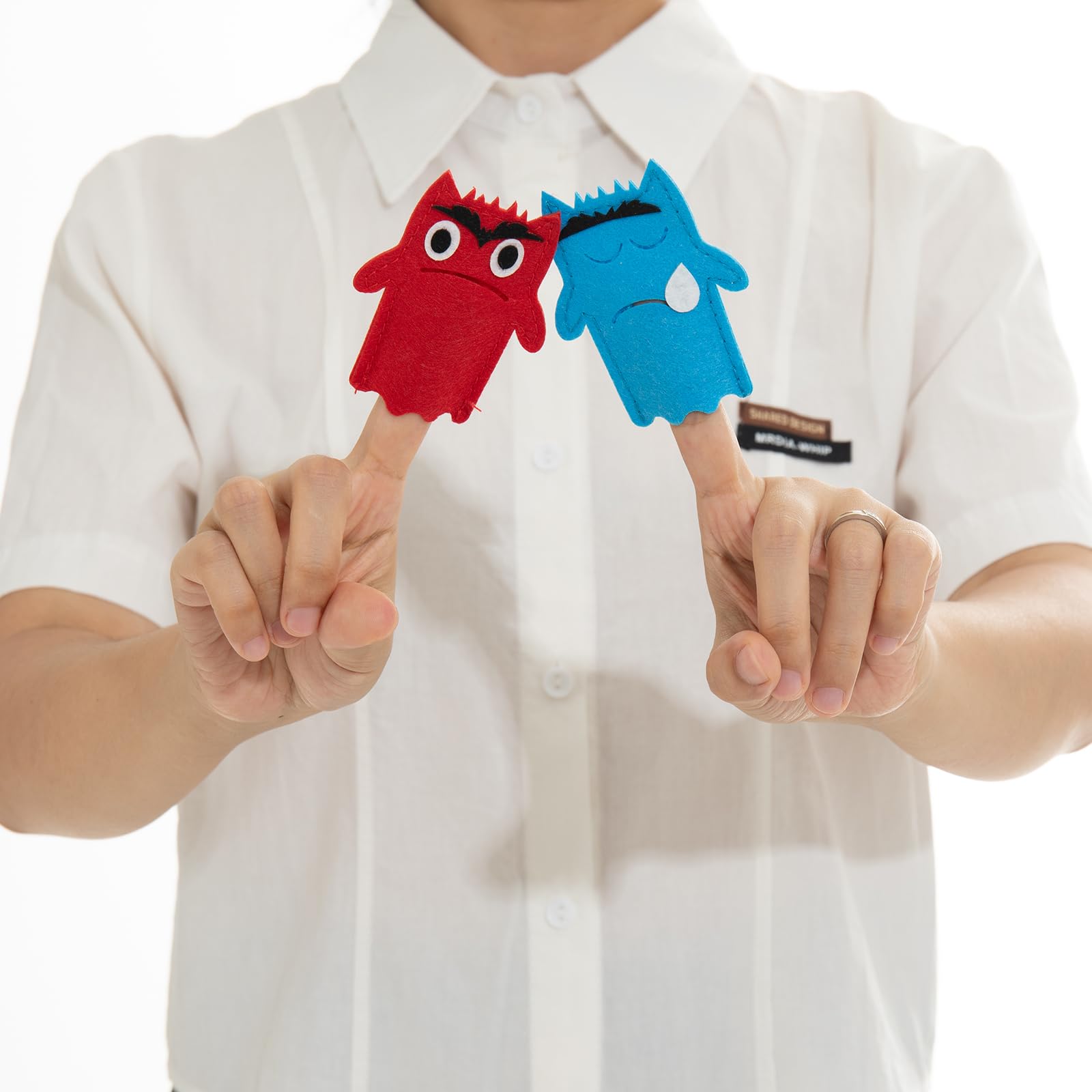 7 Marionnettes à Main Monstres Des Couleurs – Peluche Émotions Pour Apprentissage & Jeu Éducatif Enfant