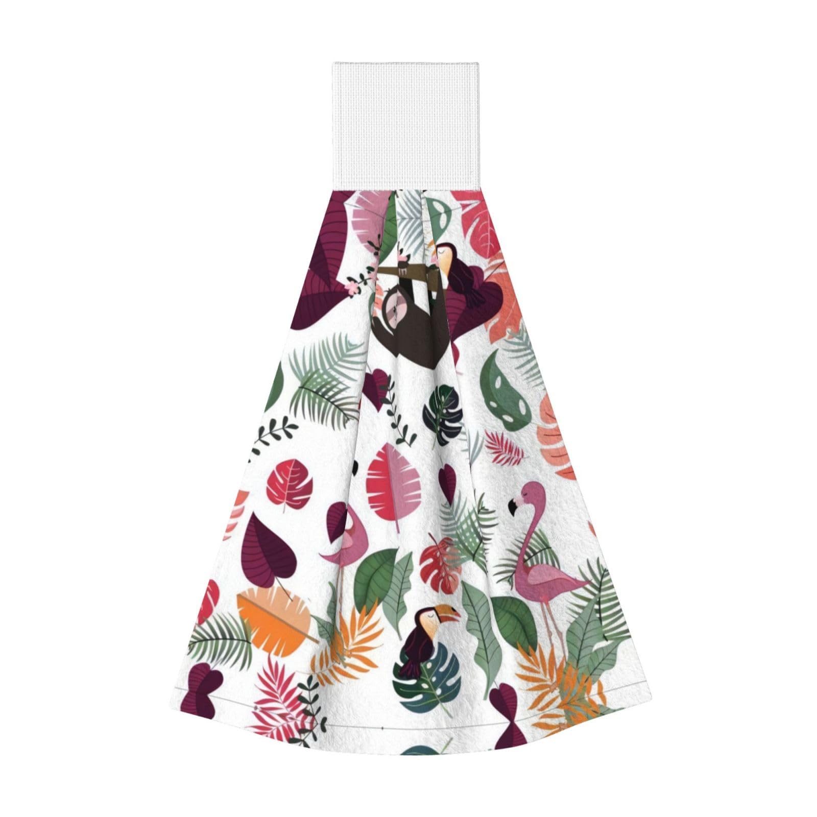 ZQYTGFDC Sloth in Pink Tropical Jungle Highly Absorbent Dish Towels Soft Coral Fleece Wipe